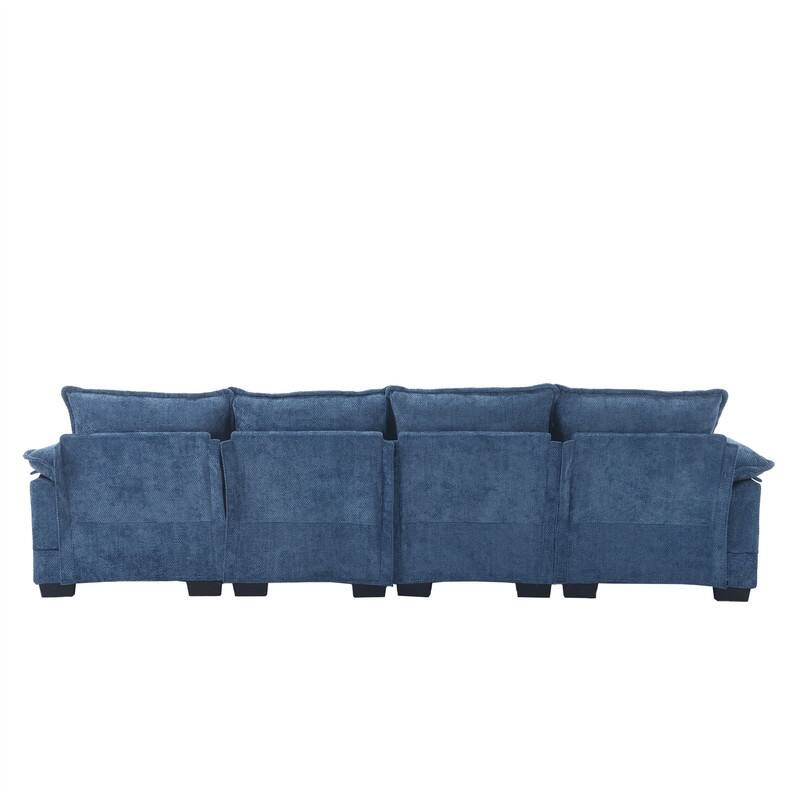 Sectional Sofa Cloud Couch for Living Room, Modern Chenille/Boucle U Shaped Couch, Comfy Modular Sofa Sleeper with Double Chaise