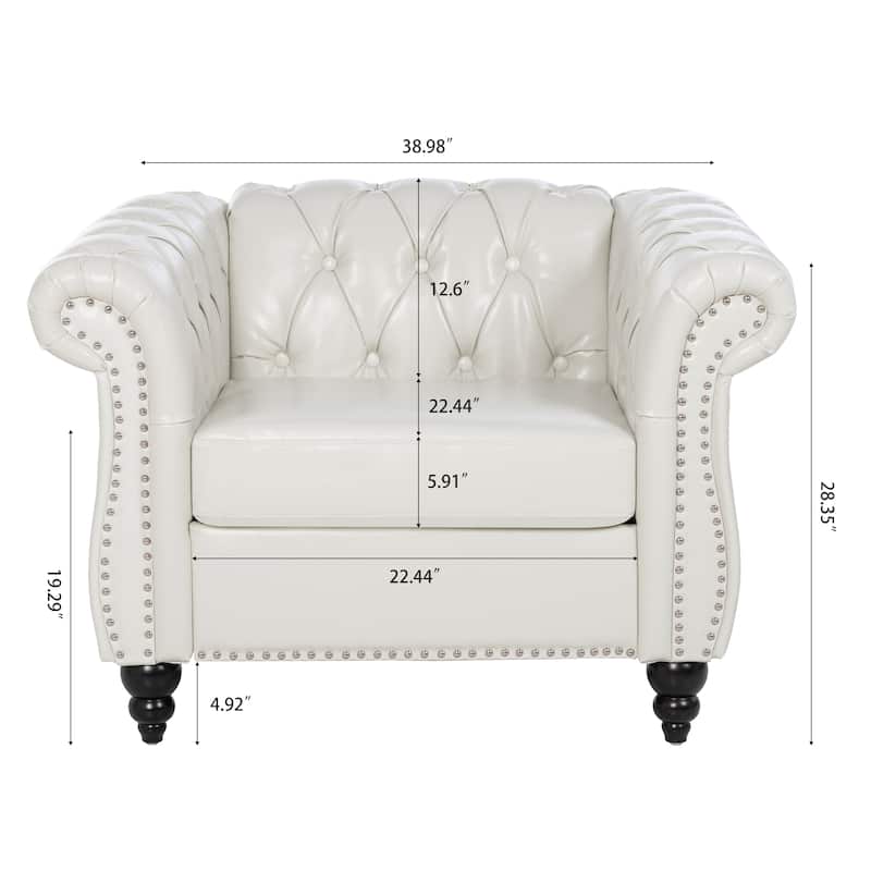 PU Leather 1-Seater Sofa with Pocket Springs