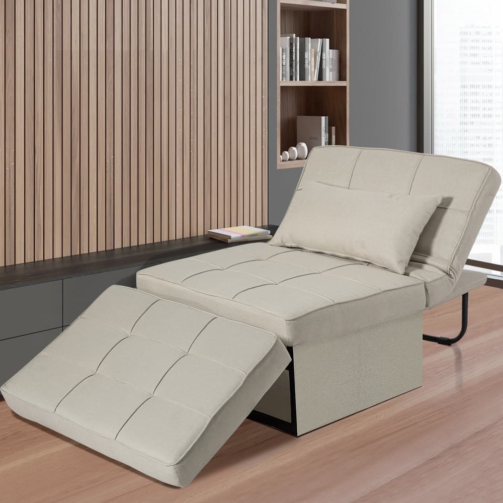 Multi-Function Convertible Ottoman Sofa Bed with Adjustable Backrest