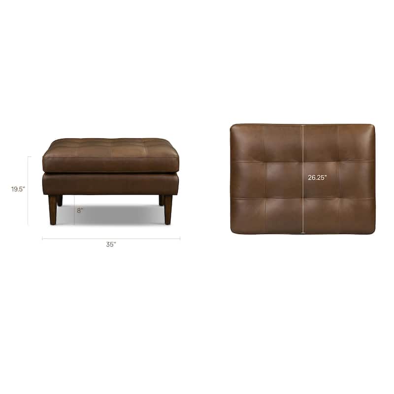Poly & Bark Napa Ottoman - Full Grain Genuine Italian Leather