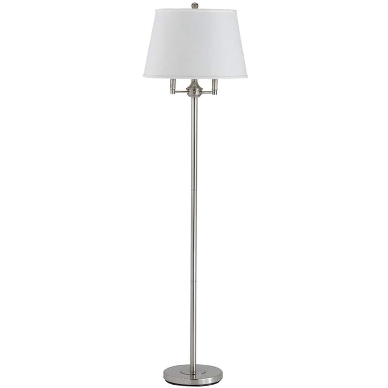 HomeRoots 62" Nickel Four Light Traditional Shaped Floor Lamp With White Square Shade - 17