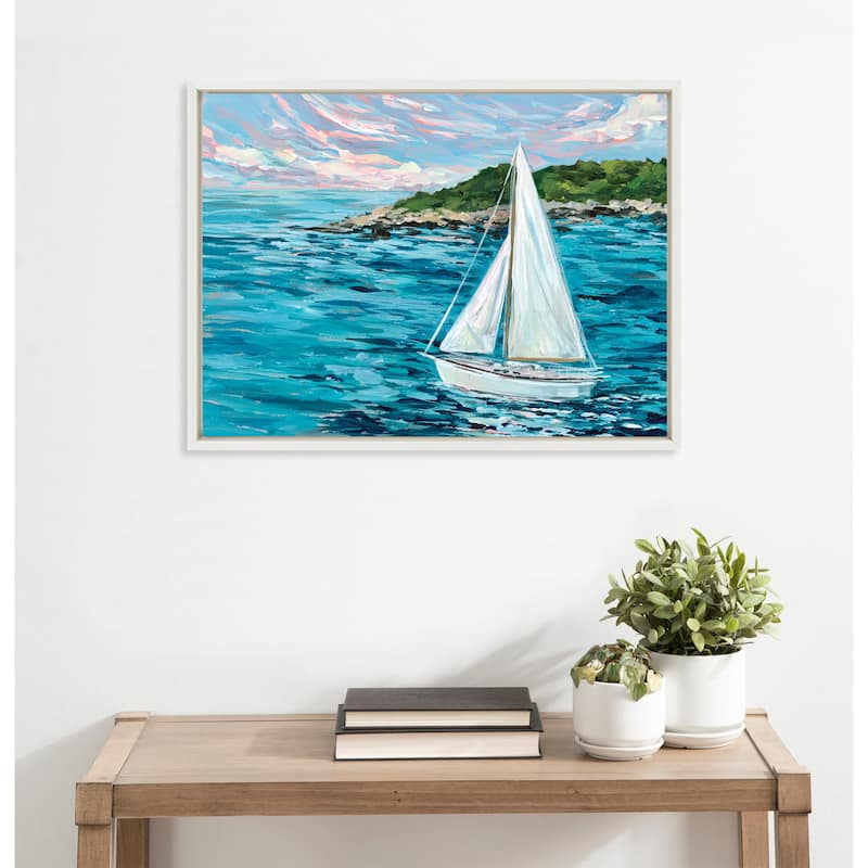 Kate and Laurel Sylvie Marthas Vineyard Framed Canvas by Emily Kenney