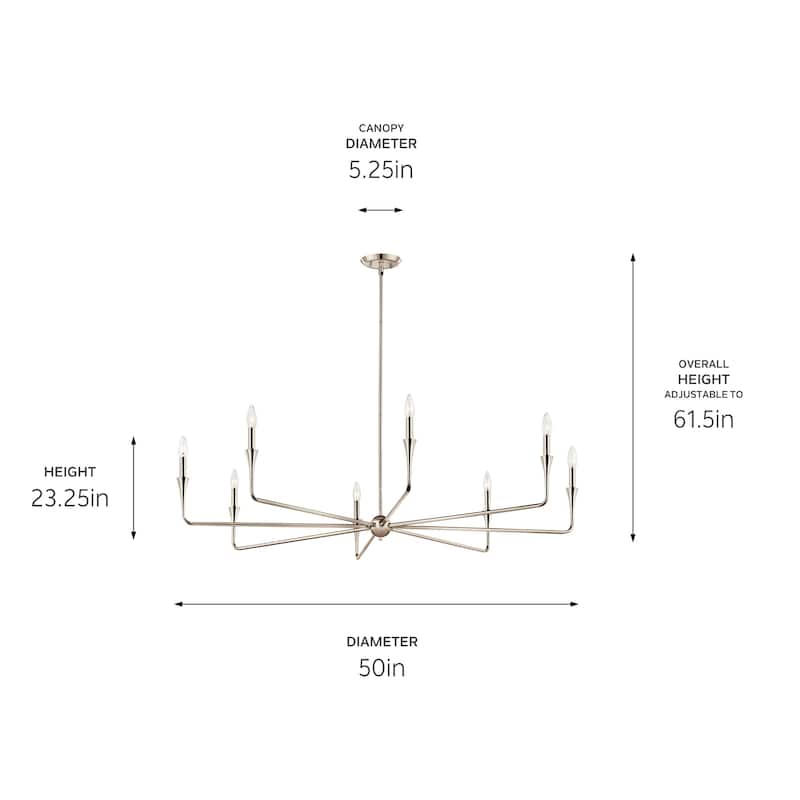 Kichler 52691 Alvaro 8 Light 50" Wide Taper Candle Style Chandelier