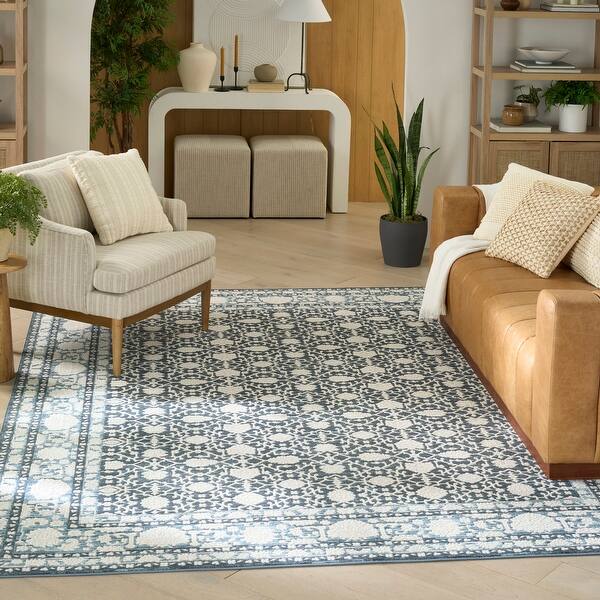 slide 2 of 24, Nourison Grace Indoor only Persian Area Rug Blue - 5'3" x 7'3"