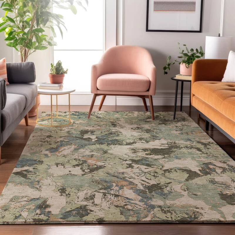 Premium Washable Super Soft Abstract Floral Mayfield Rug - Beige - 5' x 7'6"