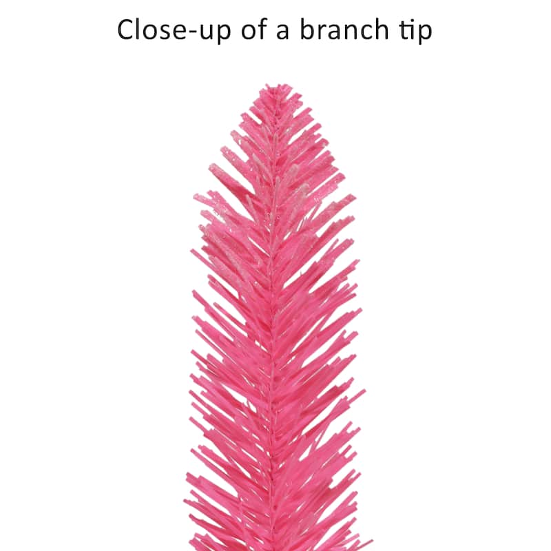 Puleo International 4 ft Pre-Lit Pink Artificial Tree in Burlap Sac