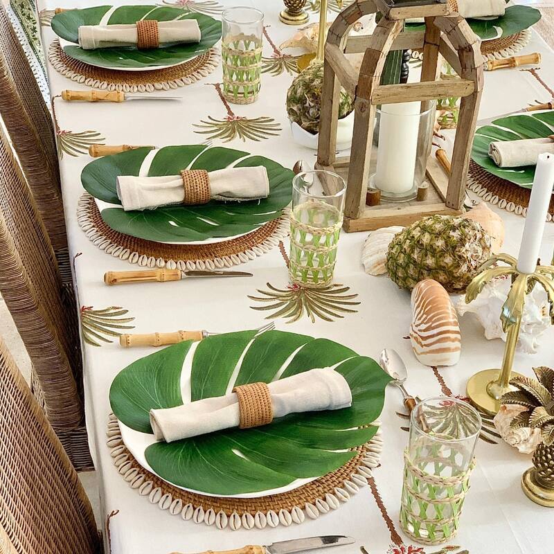 Square Tablecloth- Palm Tree Green