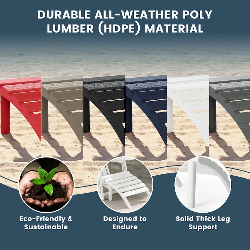 Polytrends Coastline Outdoor Poly Adirondack Ottoman