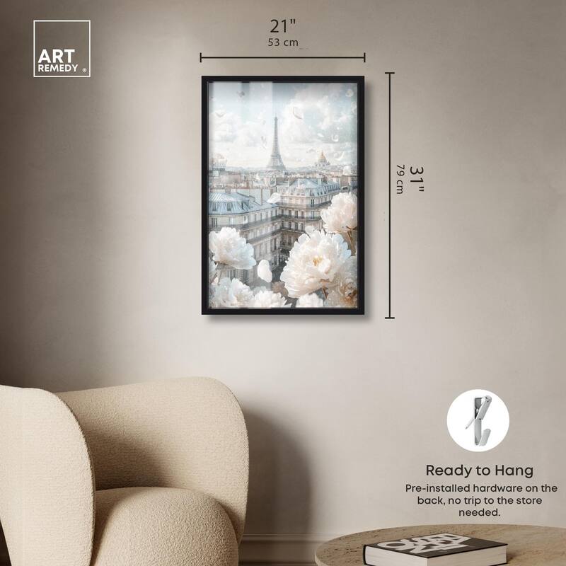 Peonies Over Paris Shadowbox by Art Remedy