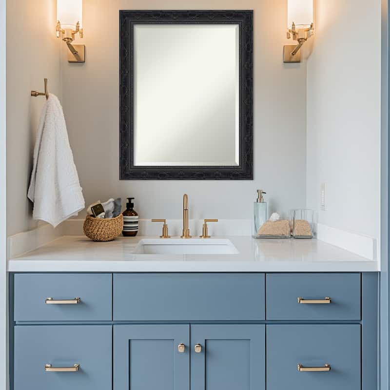 Filigree Beveled Framed Bathroom Vanity Wall Mirror