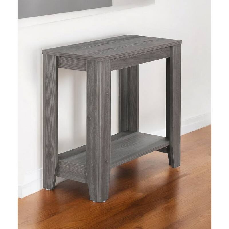 24" Grey Console Table with Lower Shelf Narrow Wood Table for Entryway or Living Space - 23.75”L x 11.75”W x 22”H