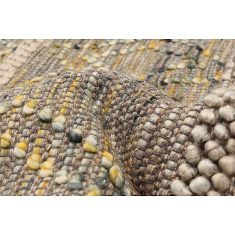 ECARPETGALLERY Braid weave Sienna Tan Wool Rug - 5'0 x 7'10