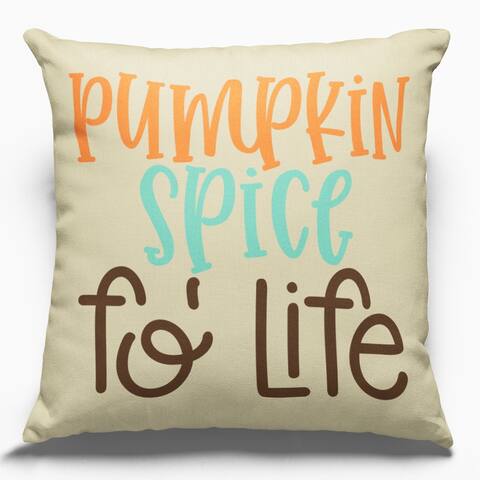 Cotton Canvas Pillow Case Pumpkin Spice Fo' Life 18 x 18