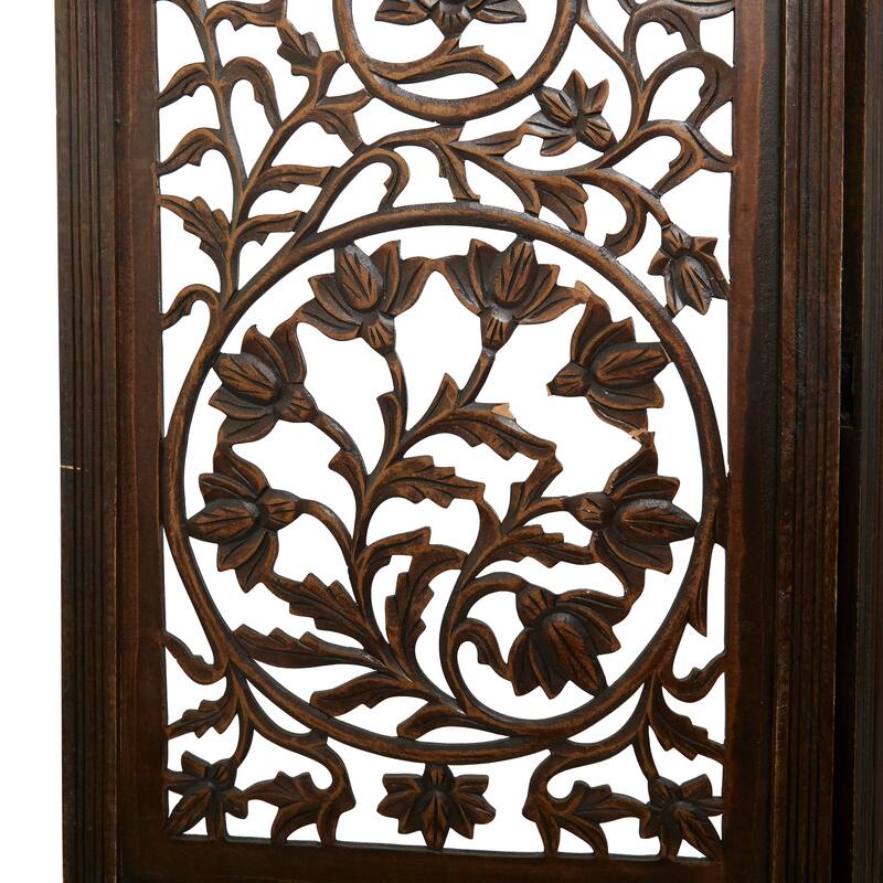 Brown MDF Traditional Room Divider Screen 72 x 80 x 1