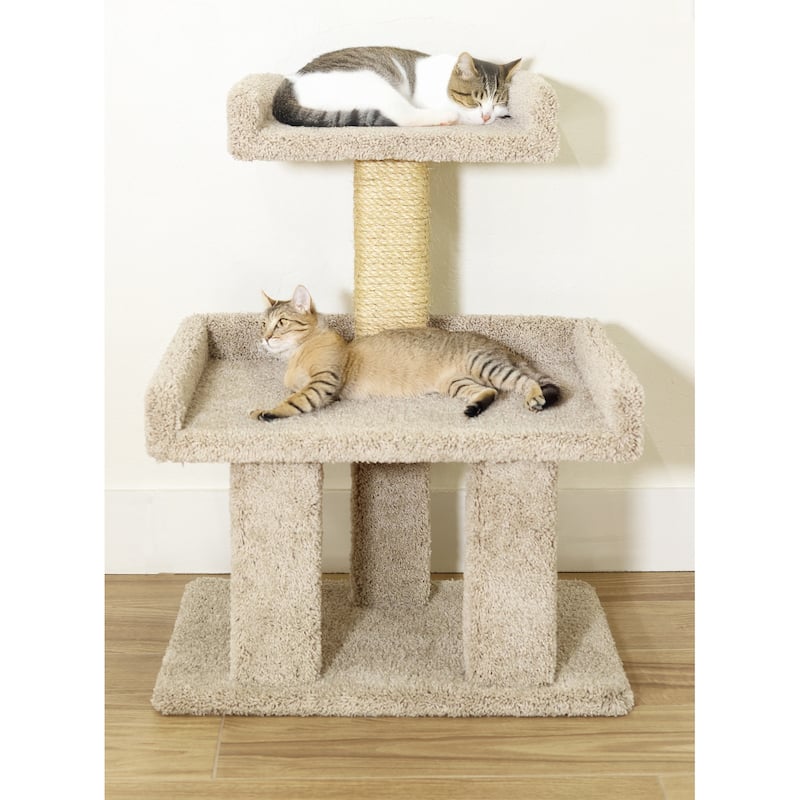 Extra Large Multi-Level Cat Perch with Oversized Platforms, Carpeted Posts and Thick Sisal Scratching