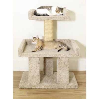 Extra Large Multi-Level Cat Perch with Oversized Platforms, Carpeted Posts and Thick Sisal Scratching