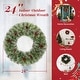 preview thumbnail 3 of 6, 2 Pack 24in Pre-lit Christmas Wreath, Lighted Artificial Xmas Wreath with Red Berries Pine Cones, for Party Decorations
