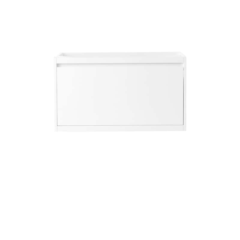 James Martin Vanities Mantova 35.4" Single Vanity Cabinet, Glossy White - No Base, No Top