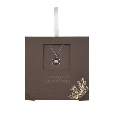 Aurora Boreali Snowflake Necklace - Rhodium-Plated with Aurora Borealis Swarovski Crystals
