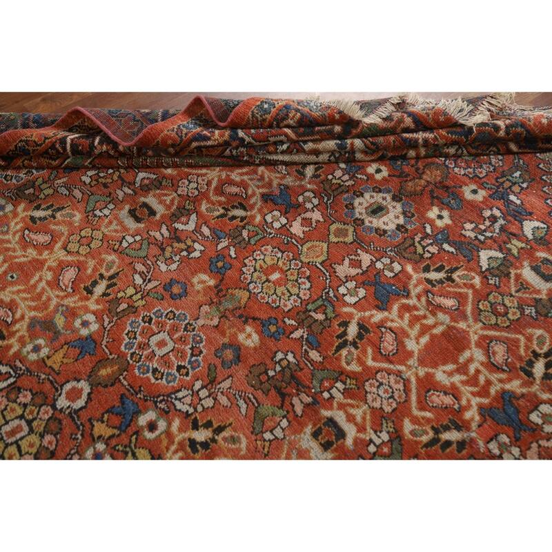Pre-1900 Antique Mahal Persian Area Rug Hand-Knotted Wool Carpet - 8'4"x 12'0"