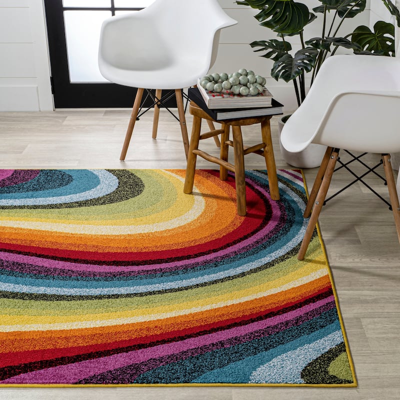 JONATHAN Y Prism Abstract Swirl Area Rug