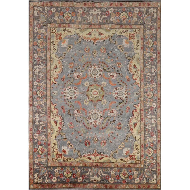 Vegetable Dye Oushak Oriental Area Rug Handmade Wool Carpet - 8'2" x 10'4"