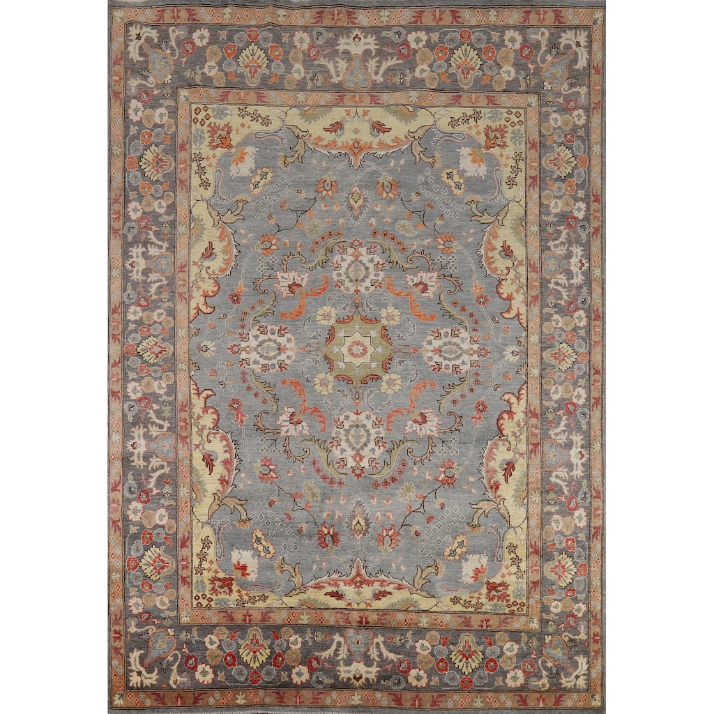 Vegetable Dye Oushak Oriental Area Rug Handmade Wool Carpet - 8'2" x 10'4"