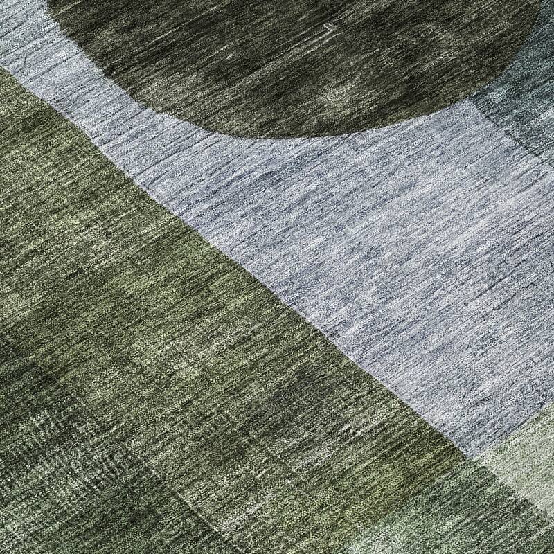 Machine Washable Indoor/ Outdoor Abstract Geo Chantille Rug
