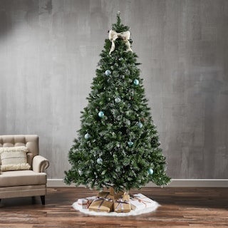 9-ft Spruce Pre-Lit or Unlit Artificial Christmas Tree with Glitter Branches, Red Berries & Pinecones by Christopher Knight Home