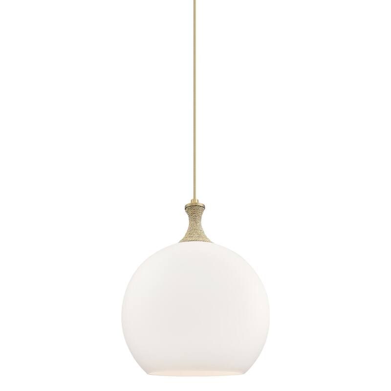 Innovations Lighting 415-1PR-19-14 Astor Pendant Astor 14" Wide - Brushed Brass / Matte White