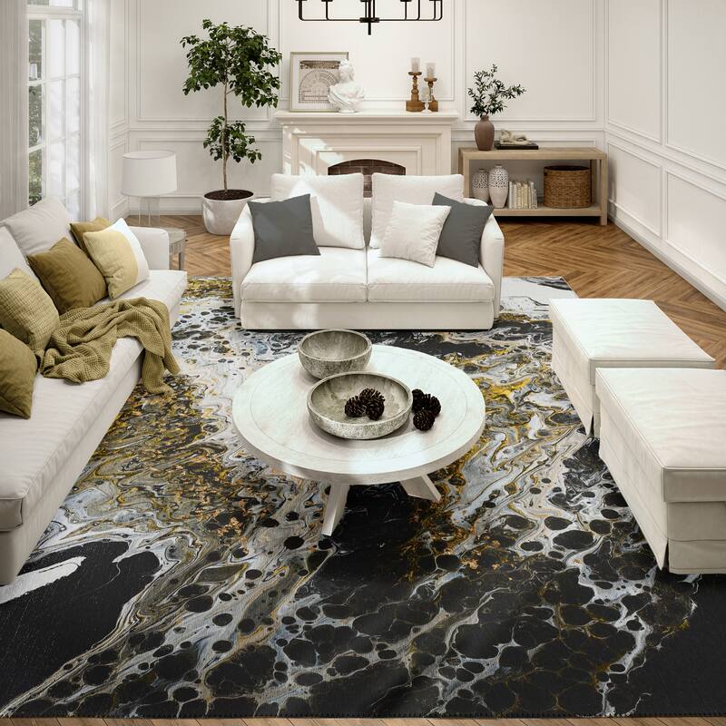 Addison Indoor/ Outdoor Karina Abstract Washable Area Rug