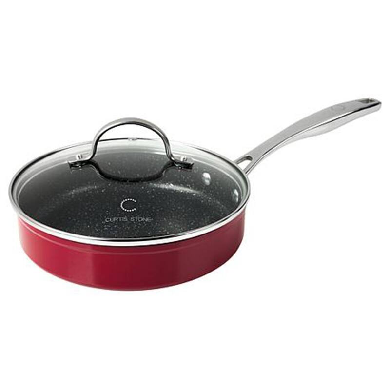 Curtis Stone 8" Sauté Pan with Lid Refurbished - Red
