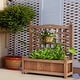 preview thumbnail 3 of 10, Costway Solid Wood Planter Box with Trellis Weather-Resistant Outdoor - 25'' (L) X 11'' (W) X 30'' (H)