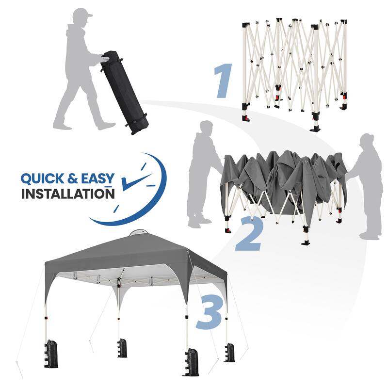 Yaheetech 10x10ft Outdoor Pop-Up Canopy Tent with Stakes Sandbags