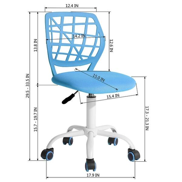 dimension image slide 2 of 5, HomyLin Armless Home Office Task Chair Kids Desk Chair Mid-Back