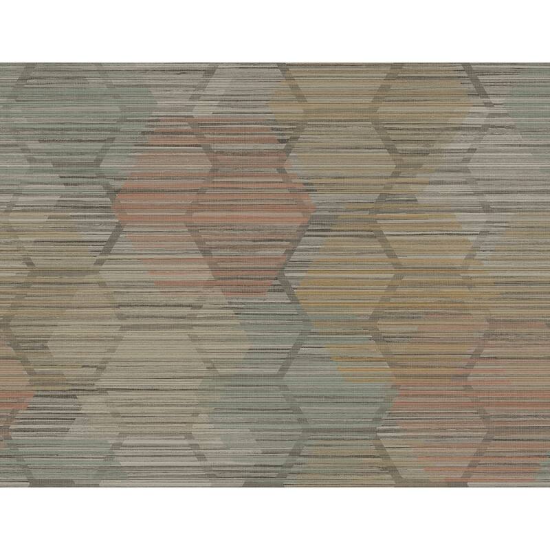 A-Street Prints Jabari Brown Geometric Faux Grasscloth Wallpaper