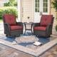 Option Brown Wicker Red Cushion