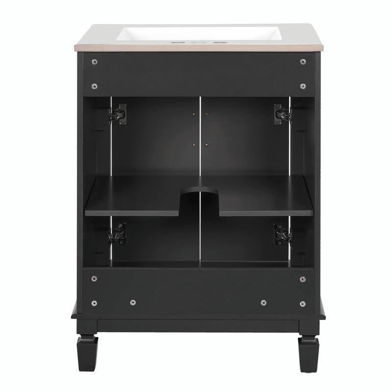 24'' Bathroom Vanity with Sink - Modern Storage Cabinet with 2 Soft-Closing Doors and Adjustable Shelf