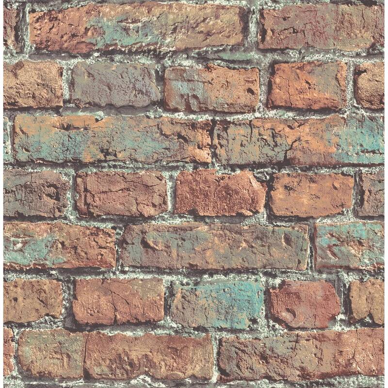 Seabrook Designs Preston Faux Aged Brick Unpasted Wallpaper