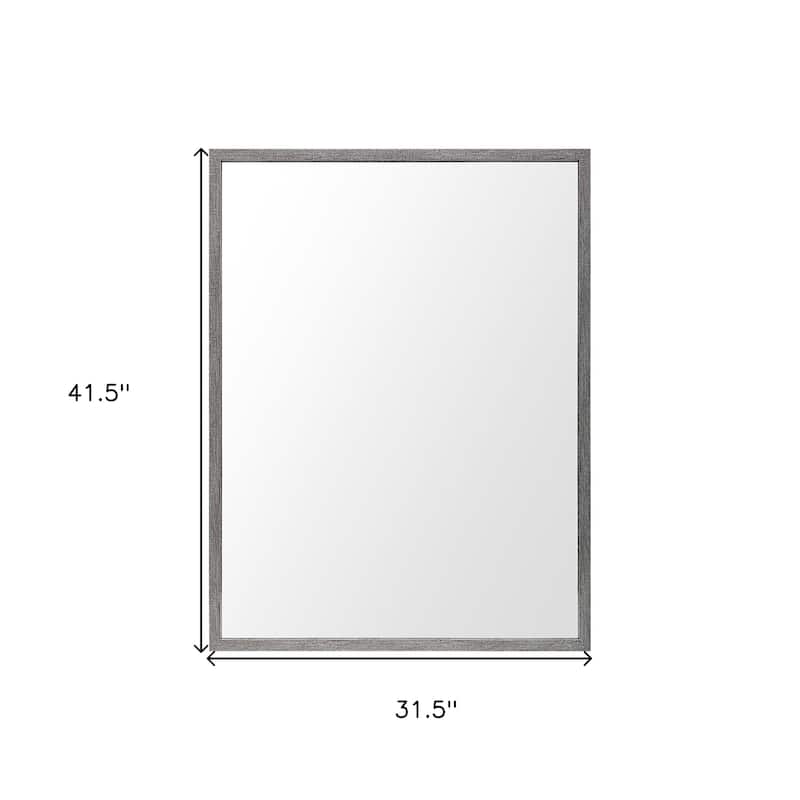 HomeRoots 42" Gray Framed Bathroom Vanity Mirror - 31.50 in. x 41.50 in. x 1.75 in.