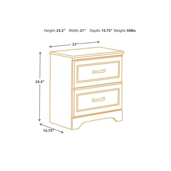 Shop Ashley Furniture B102 92 Lulu Two Drawer Night Stand W Crisp