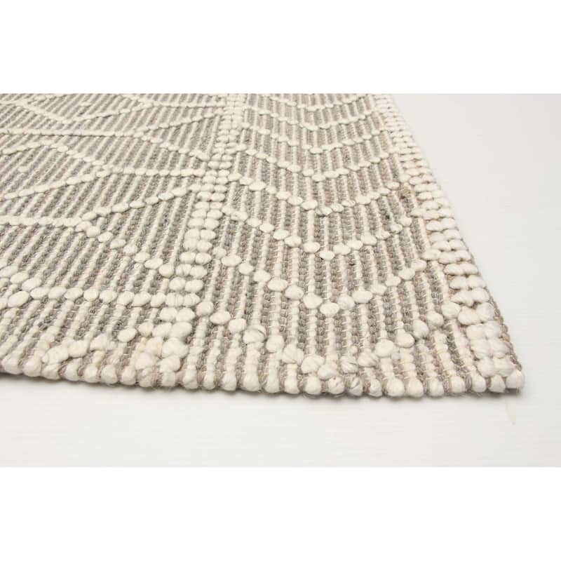 ECARPETGALLERY Braid weave Sienna Grey Wool Rug - 5'1 x 8'1