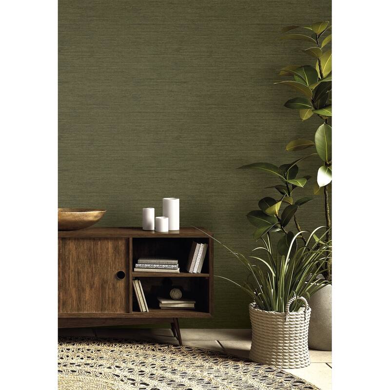 Seabrook Designs Threaded Embossed Vinyl Unpasted Wallpaper