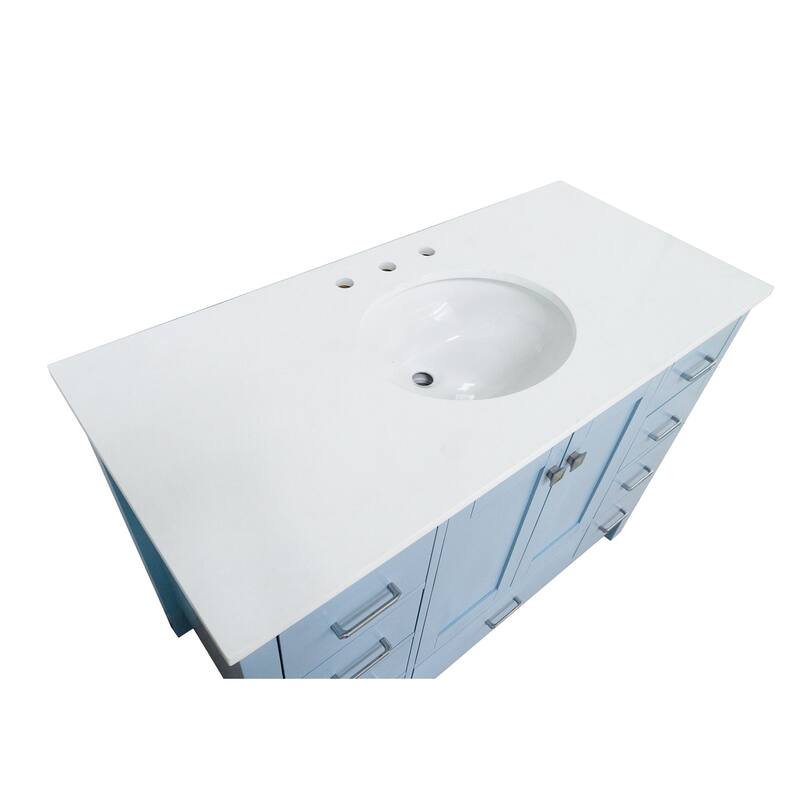 KitchenBathCollection Horizon 48" Bathroom Vanity with Engineered White Top