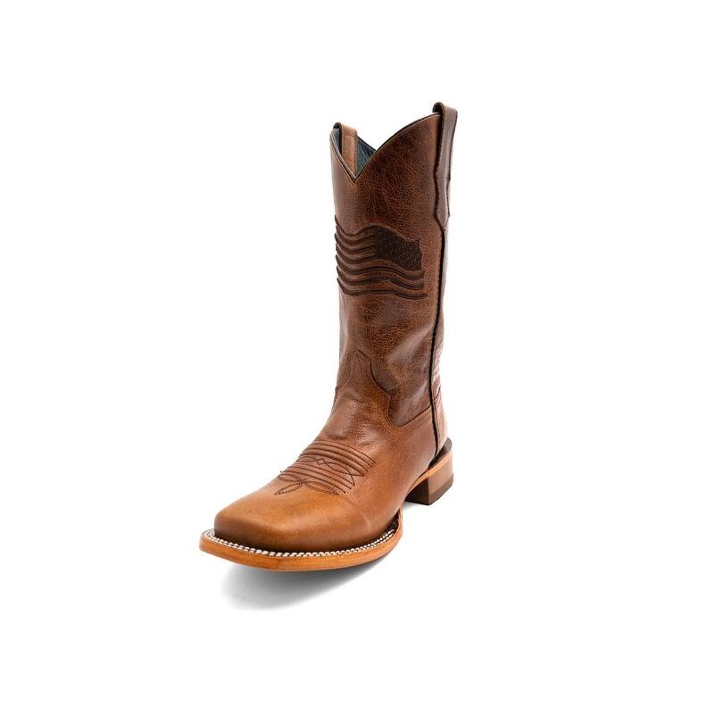 Ferrini Western Boots Mens Patriot Square Toe 13" Honey 14693-29