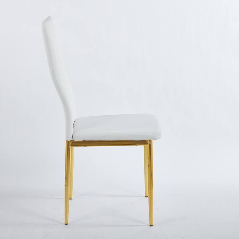 5 Pieces Dining Set, Table Metal Leg Mid-Century Dining Table and Chair