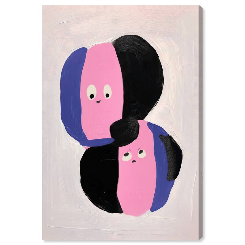 Wynwood Studio Canvas Entertainment and Hobbies Abstract Clown Faces Pink and Bohemian & Eclectic Wall Art Canvas Print - 30 x 20