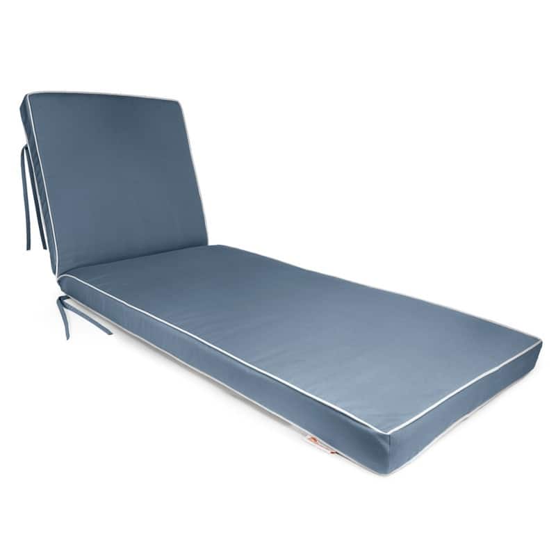 Sunbrella Contrast Corded Chaise Cushion by Austin Horn Classics - Denim