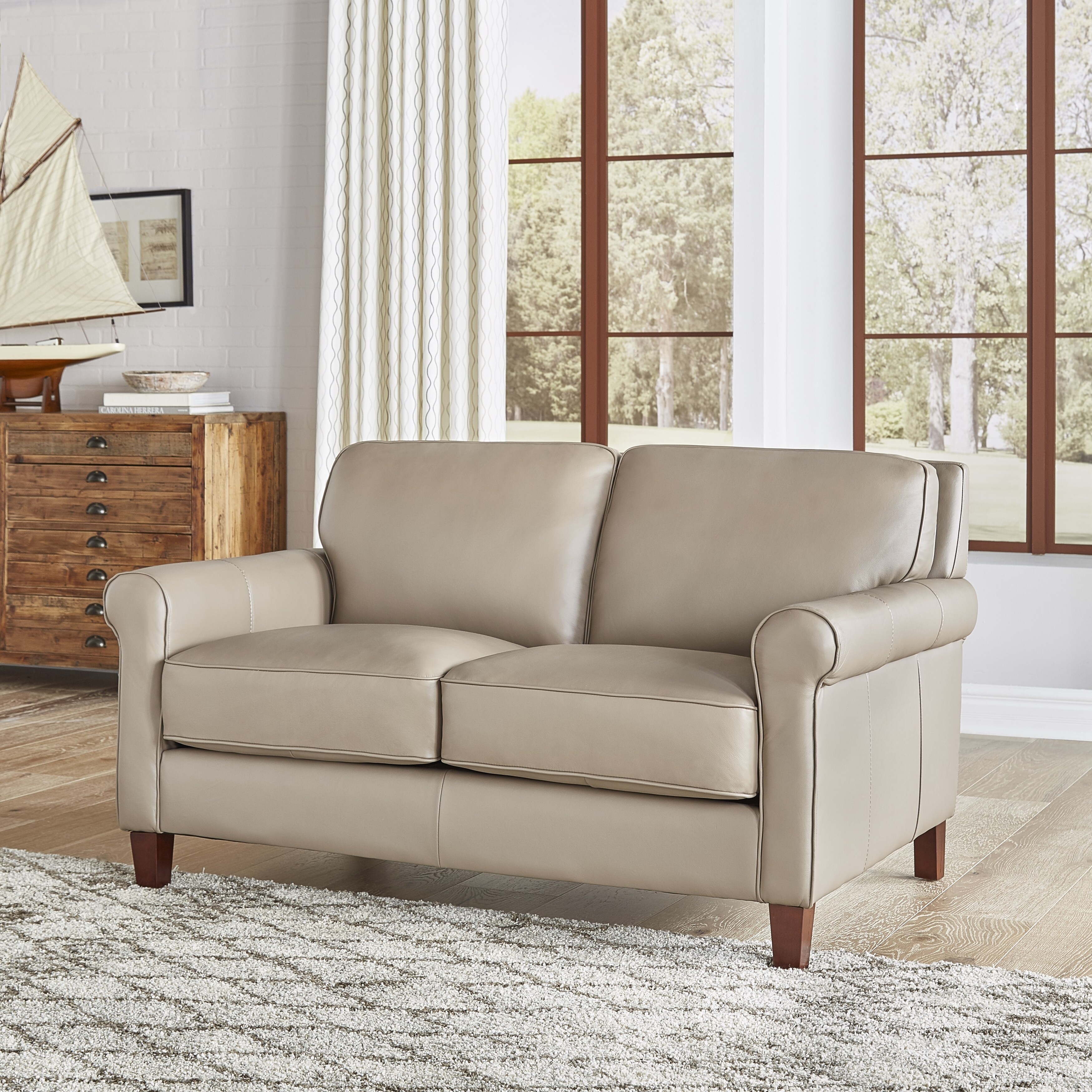 Shop Hydeline Laguna Top Grain Leather Loveseat Overstock 31623716