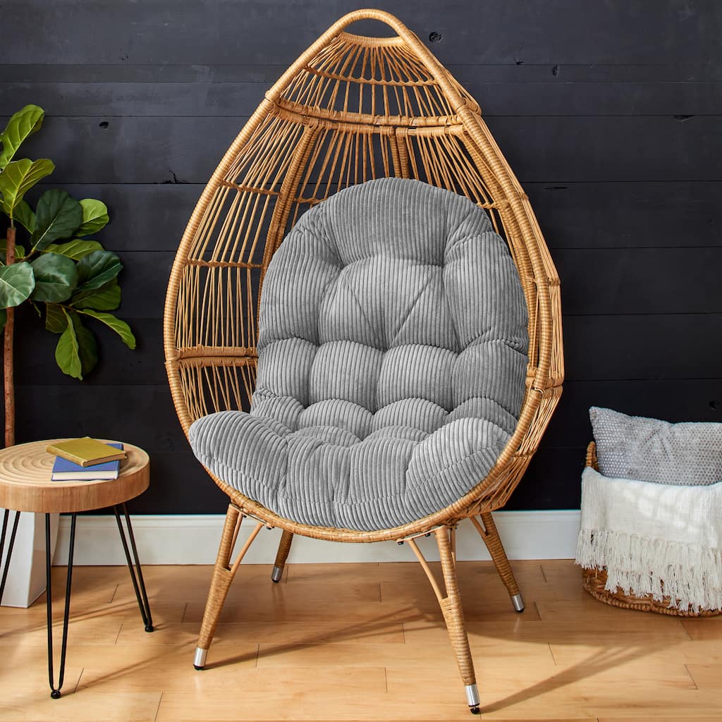 Sorra Home Indoor Soft Corduroy Egg Chair Replacement Cushion (Cushion Only)